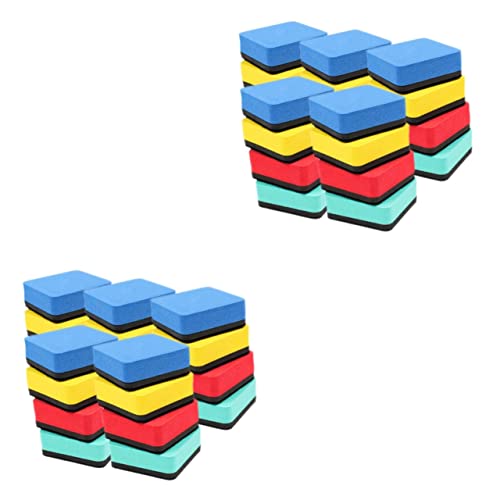 DIYEAH 40 Stück Teiliges Magnetische Whiteboard Radierer Farben Trockene Radierer für Klassenzimmer und aus Eva und Filz Waschbar und Langlebig von DIYEAH