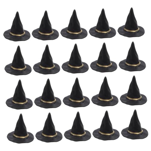DIYEAH 40 Stück Teiliges Mini Hexenhüte aus Schwarzem Kunststoff Handgefertigt Leichte Halloween Bastelaccessoires Langlebig Mini Hüte für DIY Dekorationen für Partys Schule Zuhause von DIYEAH