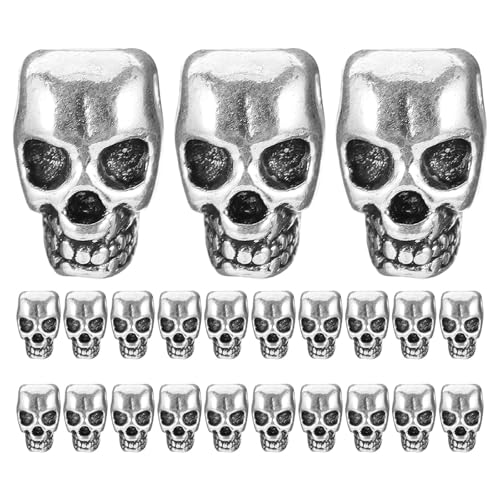DIYEAH 40 Stück Totenkopf-Abstandsperlen: Legierungsperlen mit großem Loch für handgefertigtes Kunsthandwerk – Charms im Punk-Stil für DIY-Halloween-Bastelarbeiten, Schmuckherstellung DIYEAH 40 Stück Totenkopf-Abstandsperlen: Legierungsperlen mit großem Loch für handgefertigtes Kunsthandwerk – Charms im Punk-Stil für DIY-Halloween-Bastelarbeiten, Schmuckherstellung von DIYEAH