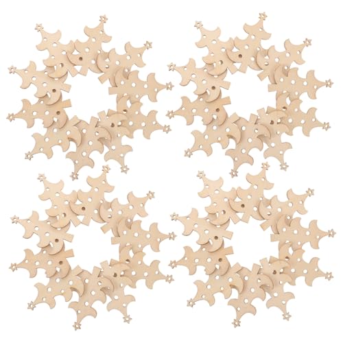 DIYEAH 40 Stück Weihnachtsbaum Holzanhänger zum Bemalen Unfertige Holzfiguren für DIY Bastelprojekte Stabile Holzscheiben Vielseitige Weihnachtsdekoration für Zuhause Schule Büro von DIYEAH
