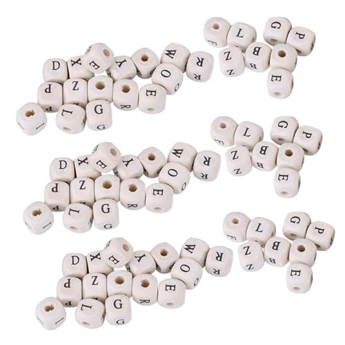 DIYEAH 400 Stück Holzbuchstaben Perlen Würfel Alphabet DIY Schmuckherstellung Bastelperlen für Armbänder Halsketten Schlüsselanhänger Kreative Holzperlen Zubehör von DIYEAH