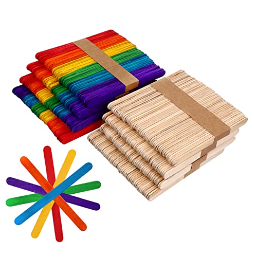 DIYEAH 400 Stück Holzstäbe Lebensmittelechte Diy Bastelmaterialien für Lutschers Desserts und Kreative Projekte von DIYEAH