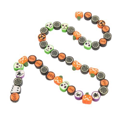 DIYEAH 40Stücke Halloween Polymer Clay Perlen Schmuckperlen für DIY Armbänder Kürbisdesign für Dekorationen und DIYEAH 40Stücke Halloween Polymer Clay Perlen Schmuckperlen für DIY Armbänder Kürbisdesign für Dekorationen und von DIYEAH