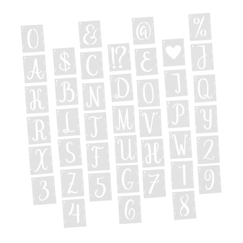 DIYEAH 42 Stück Teiliges Pet Schablonen mit Buchstaben und Zahlen Wiederverwendbar Ineinandergreifend für Präzises Malen Holz Stoff Wand und DIY Kunstprojekten Leicht und Langlebig von DIYEAH