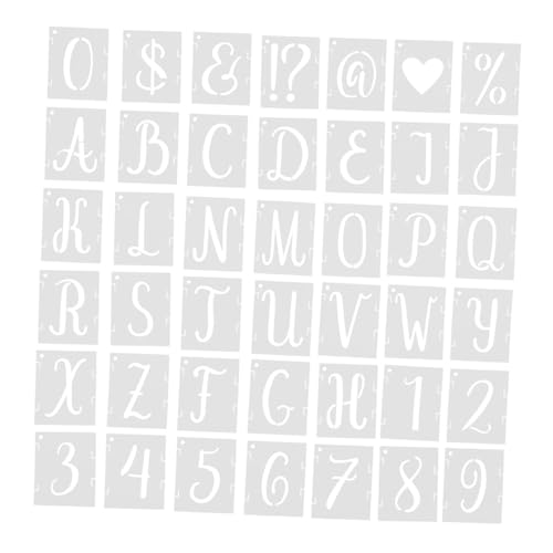 DIYEAH 42 Stück Teiliges Schablonen für Buchstaben und Zahlen Wiederverwendbare Pet Vorlagen für Spraymalerei Diy Wandkunst Stoffverzierung und Kreidetafelgestaltung von DIYEAH