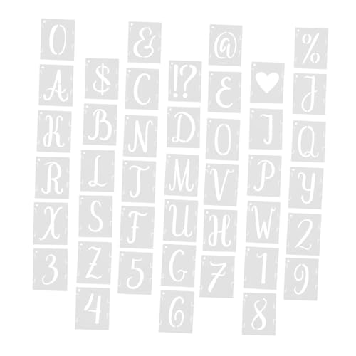 DIYEAH 42 Stück Wiederverwendbare Buchstaben und Zahlenvorlagen Pet für Stoff Kreative Diy Projekte und Dekorationen von DIYEAH