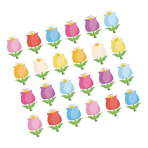 DIYEAH 45 Stück Frühling Tulpen Papier Ausschnitte Teiliges mit Bunten Blumenformen und Klebepunkten für Kreative Diy Projekte Wanddekoration und Dekorationen von DIYEAH
