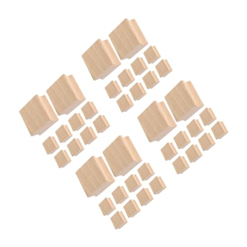 DIYEAH 48 Stk. Teiliges Holzstempel Rohlinge aus Robustem Buchenholz mit Rillendesign für Präzises Schnitzen Scrapbooking DIY Stempelherstellung Holzschnitzwerkzeug von DIYEAH