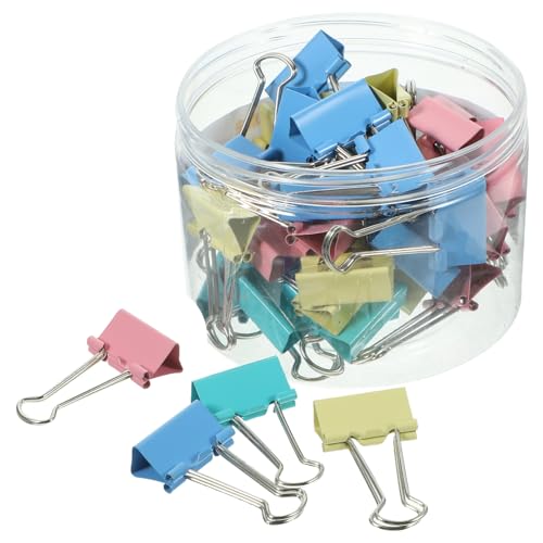 DIYEAH 48 Stück Binder Clips Robuste Büroklammern aus Metall für Dokumente Kreative Anwendungen und Effektive Organisation Bunte Farben für Bürobedarf von DIYEAH