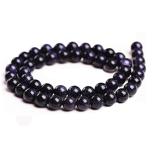 DIYEAH 48 Stück Blaue Sandsteinperlen Diy Bastelperlen für Armbänder und ca Geeignet für Schmuckdesign Natürliche Steinperlen mit Glatter Oberfläche und Ansprechenden Farben von DIYEAH