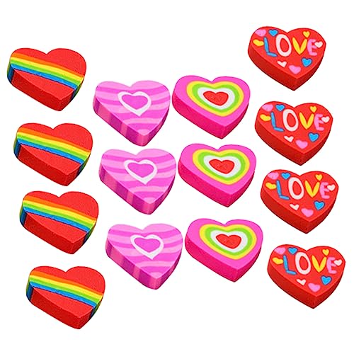 DIYEAH 48 Stück Bunter Herz-Radiergummi Cartoon-Briefpapier Rosa Party klein coole Radiergummis LED Weiß radiergummi radierer buntstifte Mini-Radierer Herz Radiergummi von DIYEAH