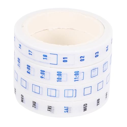 DIYEAH 4Rollen Niedliches Washi Tape Dekoratives Klebeband für Scrapbooking Planung und Organisation Dünnes Selbstklebendes Material für Tagebücher und Projekte Weißer von DIYEAH