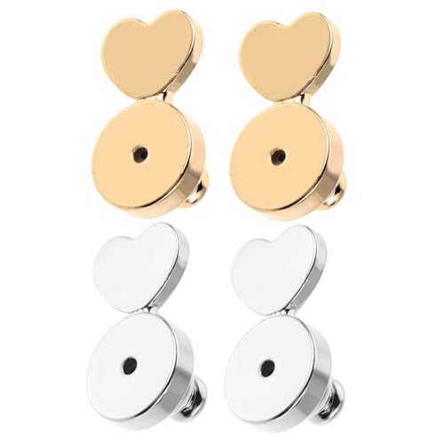 DIYEAH 4Stücke Herz Ohrringe für Frauen Durchhängen Heber Verschlüsse Hautfreundliche Materialien Elegantes Design für Besondere Anlässe für Valentinstag von DIYEAH