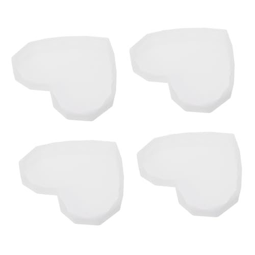 DIYEAH 4Stücke Herzförmige Silikonform für DIY Kristalluntersetzer Epoxidharz Gießform Hitzebeständigem Silikon für Heimdekoration und Bastelprojekte von DIYEAH