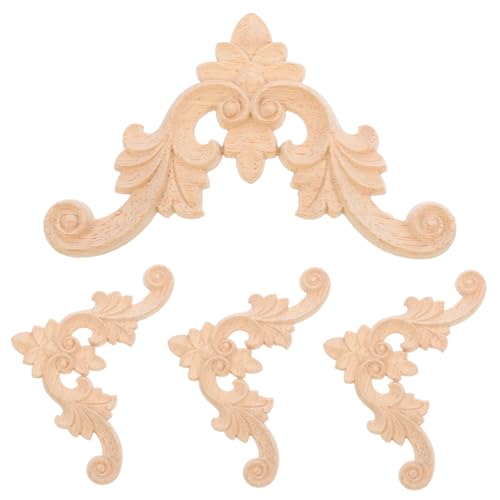 DIYEAH 4Stücke Holzschnitzerei Applikationen Europäische Ornamente für Schranktüren Unbemalte Möbelverzierung Langlebig für DIY Heimprojekte DIYEAH 4Stücke Holzschnitzerei Applikationen Europäische Ornamente für Schranktüren Unbemalte Möbelverzierung Langlebig für DIY Heimprojekte von DIYEAH