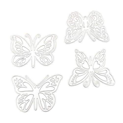 DIYEAH 4Stücke Schmetterlings Stanzformen für DIY Scrapbooking Einfache Struktur für Karten und Bastelprojekte Präzise Schneidetechnologie von DIYEAH