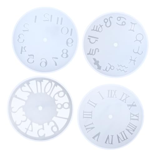 DIYEAH 4Stücke Teiliges Silikon Uhrenform mit Römischen und Arabischen Ziffern DIY Epoxidharz Gießform für Bastelprojekte Hitzebeständig für Backofen DIYEAH 4Stücke Teiliges Silikon Uhrenform mit Römischen und Arabischen Ziffern DIY Epoxidharz Gießform für Bastelprojekte Hitzebeständig für Backofen von DIYEAH