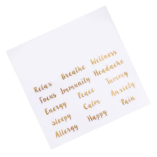 DIYEAH 5 Blätter Ätherische Öle Etiketten Selbstklebende Flaschenbeschriftungen zur Einfachen Identifizierung von Ölen Kreative Aufkleber für Aromatherapie Flaschen Goldene Buchstaben von DIYEAH