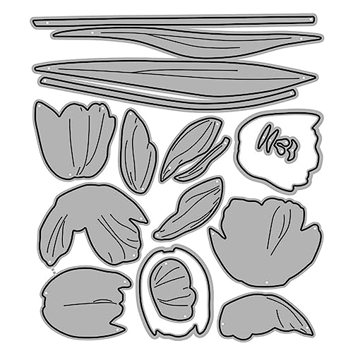 DIYEAH 5 Blätter Diy Handwerk Stanzschablone Schneidwerkzeug Tulpe Prägung Sagt Stempeln Schnitte Schneiden Sammelalbum Basteln Briefmarke Bastelset Stanzformen Diy Bastelschablone Eisen von DIYEAH