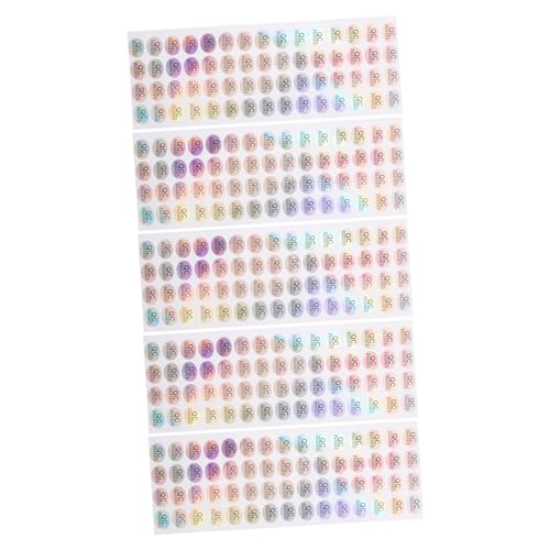 DIYEAH 5 Blätter Klebetiketten nummerierte Aufkleber Vinyl-Aufkleberpapier runde Aufkleberetiketten Aufkleber Beschriftungen Etiketten Aufkleber Bestandsaufkleber Laminierte Folie von DIYEAH