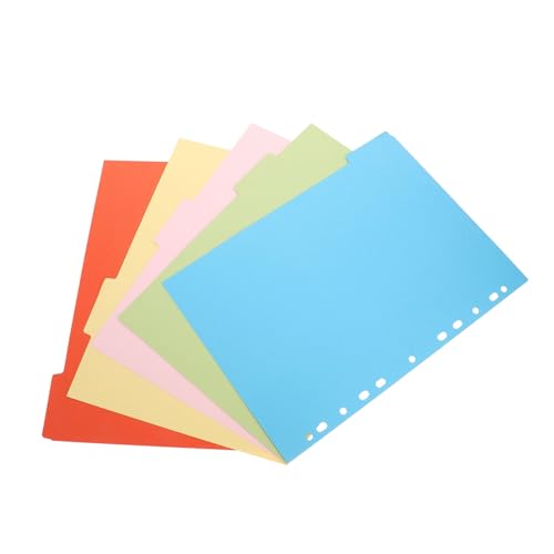 DIYEAH 5 Blätter Ringbuch Trennblätter Bunte Index für Notizbuch und Ordner Gelochte Trennblätter für Berichte Präsentationen und Tagebücher Langlebig und Praktisch von DIYEAH
