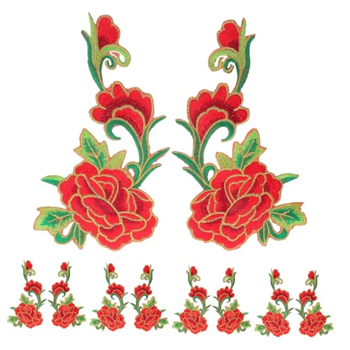 DIYEAH 5 Paar Rote Rosen-stickerei-aufnäher: Diy-nähapplikationen Für Kleidungsreparatur, Jeans, Taschen, Jacken, Kunsthandwerk, Dekoration DIYEAH 5 Paar Rote Rosen-stickerei-aufnäher: Diy-nähapplikationen Für Kleidungsreparatur, Jeans, Taschen, Jacken, Kunsthandwerk, Dekoration von DIYEAH