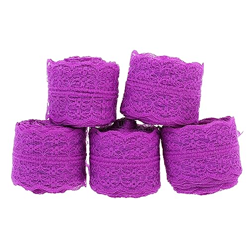 DIYEAH 5 Rollen 45 Cm Spitze Geburtstagsband Rosa Schleife Bandrosen Strassbänder Samtband Weißes Band Spitzenband Schleifen Zum Verpacken Buntes Band Valentinsband Polyestergarn Violett DIYEAH 5 Rollen 45 Cm Spitze Geburtstagsband Rosa Schleife Bandrosen Strassbänder Samtband Weißes Band Spitzenband Schleifen Zum Verpacken Buntes Band Valentinsband Polyestergarn Violett von DIYEAH