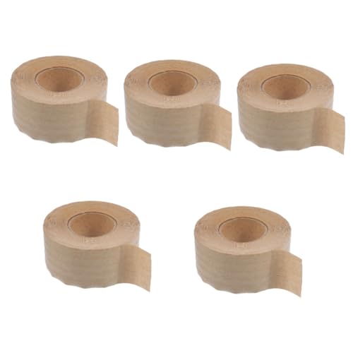 DIYEAH 5 Rollen Dichtungsband verpackungsmaterial packing tape die bescherung geschke dichtungsbänder Kartonband für den Haushalt Klebeband für Verpackungskartons Kraftpapier Light Brown von DIYEAH