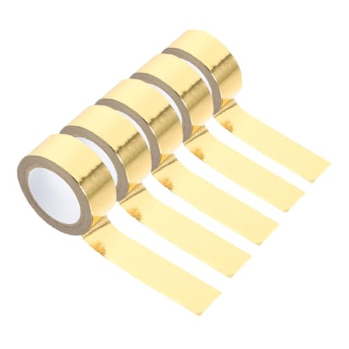DIYEAH 5 Rollen Heißpräge-washi-tape Washi-tapes-aufkleber Sammelklebeband Washi-tape-aufkleber Washi-tape Für Scrapbooking Klebebänder Diy-bänder Journaling Tape Golden Papier von DIYEAH