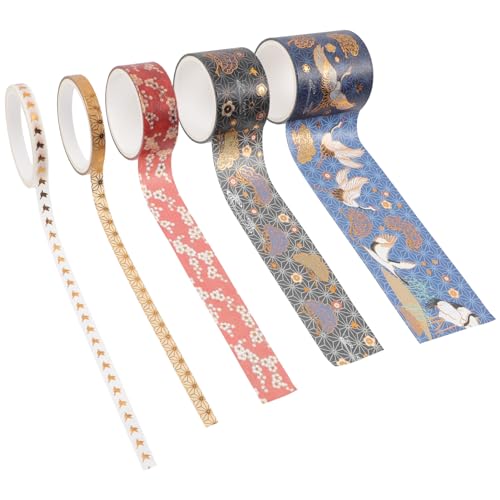 DIYEAH 5 Rollen Heißprägekranband the washi tape multifunktionales klebeband tapes dekoratives Klebeband zum Basteln Heftband Mehrzweck-Washi-Tape Goldblockierendes Bastelklebeband Papier DIYEAH 5 Rollen Heißprägekranband the washi tape multifunktionales klebeband tapes dekoratives Klebeband zum Basteln Heftband Mehrzweck-Washi-Tape Goldblockierendes Bastelklebeband Papier von DIYEAH