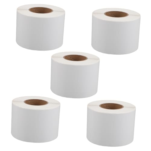 DIYEAH 5 Rollen Thermodrucker-etiketten, Versandetiketten, Leere Barcode-aufkleber, Rechteckige -etikettenaufkleber Für Postanschriften Und Paketetiketten von DIYEAH