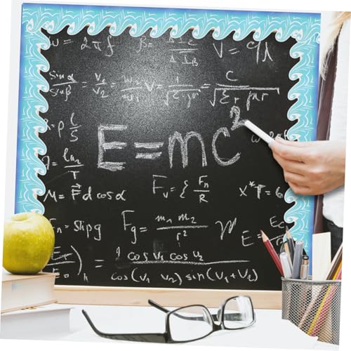 DIYEAH 5 Rollen Wasserdichte Selbstklebende Bordüren Aufkleber für Pinnwand und Tafel Blaue Wellenmuster Dekoration Anpassbar für Klassenräume Fenster Türen und DIY Displays von DIYEAH