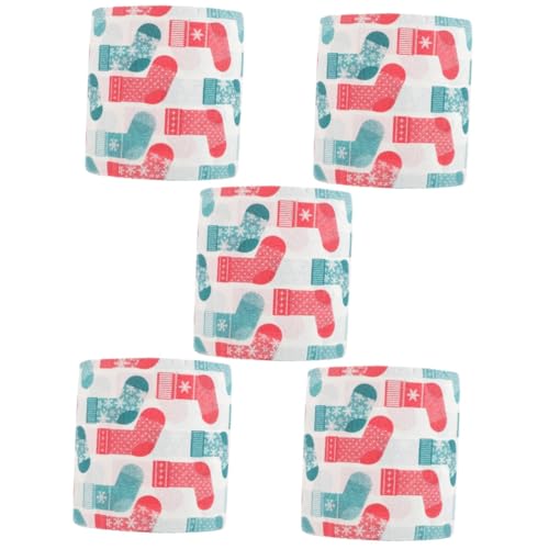 DIYEAH 5 Rollen Weihnachtsstrümpfe Gewebe Weihnachts-Toilettenpapier Dekorative Toilettenpapier Taschentuch Material Fröhlich Abendessen Seidenpapier bedruckte Badetücher von DIYEAH