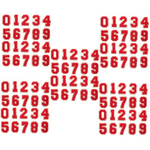 DIYEAH 5 Sätze Digitaler Patch Kleidungsflicken Klebstoff Stickerei Nähen Flicken Für Jacken Flicken Für Bekleidung Flicken Für Kleidung Bestickt Flecken Polyester Rot 20 Stück * 5 von DIYEAH