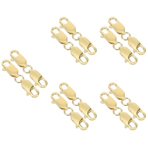 DIYEAH 5 Sätze Doppelte Hummerverschlüsse Gold Für Schmuckherstellung Stabile Karabiner Für Armbänder Und Für Diy Projekte 2 Stücke * 5 von DIYEAH