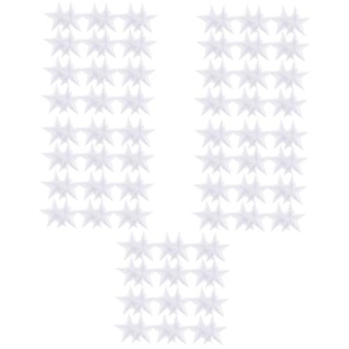 DIYEAH 5 Sätze Gestickte Stoff Aufkleber Großes Weiß Stoffflicken Für Kleidung Hotfix Stickerei Kleiderflicken Aufbügeln Gestickter Kleiderstern Polyester 30 Stück * 5 von DIYEAH