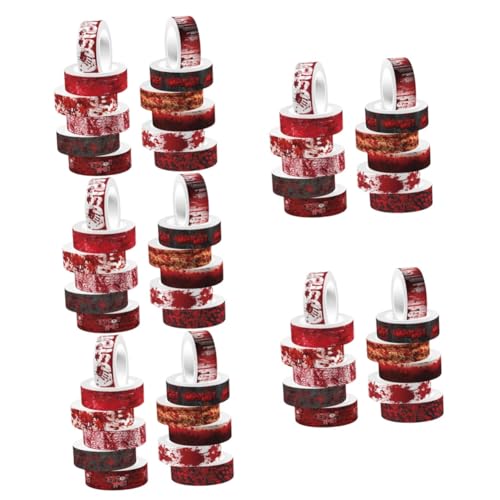 DIYEAH 5 Sätze Gruseliges Washi Tape Für Junk-journal-zubehör Kunst Halloween-aufkleber Ruhe in Frieden Geist Erwachsene Vorsicht Beängstigend Fallen Papier 12 Rollen * 5 von DIYEAH