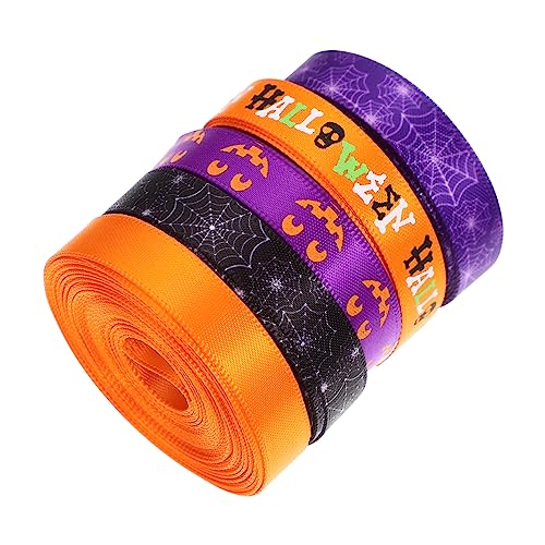 DIYEAH 5 Sätze Halloween Band Satin Dekoration Wurstwaren Künstliche Dekoration Dekorative Steindekoration Samtband Kostüme Halloween Drahtband Falten Polyester 5 Rollen * 5 von DIYEAH