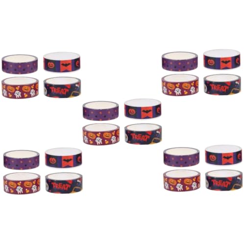 DIYEAH 5 Sätze Halloween-washi-tape Dekoratives Klebeband Scrapbooking-papierband Urlaubsbänder Klebebänder Aus Papier Geschenkband Ästhetisch Halloween-bänder Aufkleber 4 Rollen * 5 von DIYEAH