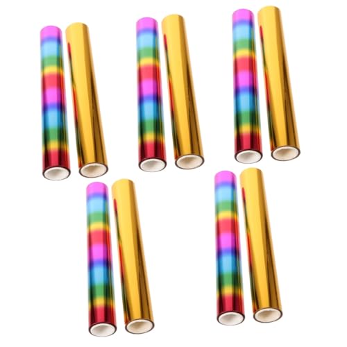 DIYEAH 5 Sätze Hitzeaktivierte Folie Holographic Foil Firmenschild Gold Folie Cer Künstlerisches Schaffen Papier Für Diy-transferfolie Wärmeübertragungsfolie Aluminium 2 Rollen * 5 von DIYEAH