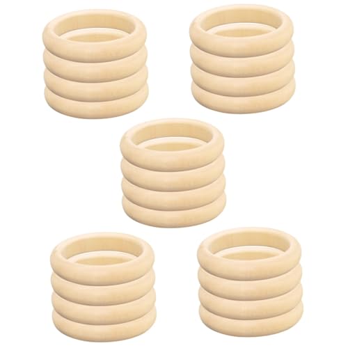 DIYEAH 5 Sätze Holzperlen Armband Holzarmband Diy Holzarmband Bemalen Holzarmband Roh Holzarmband Für Diy-armbänder Für Armbänder Aus Naturholz Holzringe Hölzern 4 Stück * 5 von DIYEAH