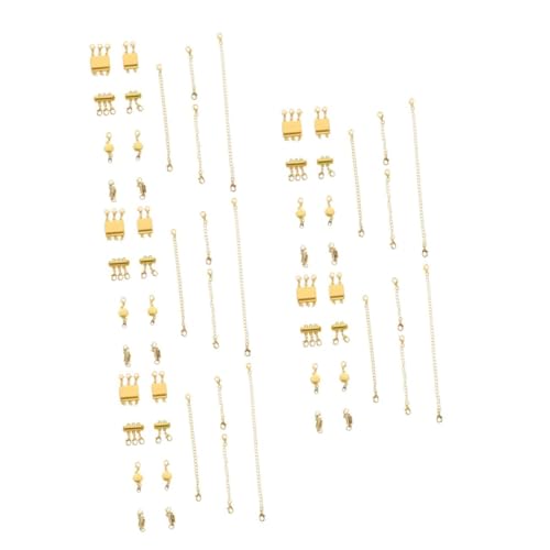 DIYEAH 5 Sätze Kettenverschluss Set mit Verlängerungsketten Reihige und Reihige Halskettenverschlüsse für Diy Schmuckherstellung Vermeidung von Verwicklungen Goldfarben von DIYEAH