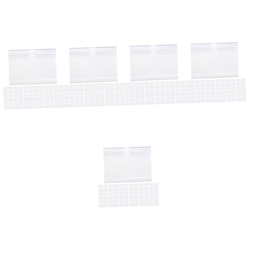 DIYEAH 5 Sätze Klarer -display-halter Etiketten Aufkleber Klein Stand Zeichen Für Preisschild Kunststoffhaken Schilderständer Supermarkt-etikettenhalter Pvc Transparent 50 Stück * 5 von DIYEAH