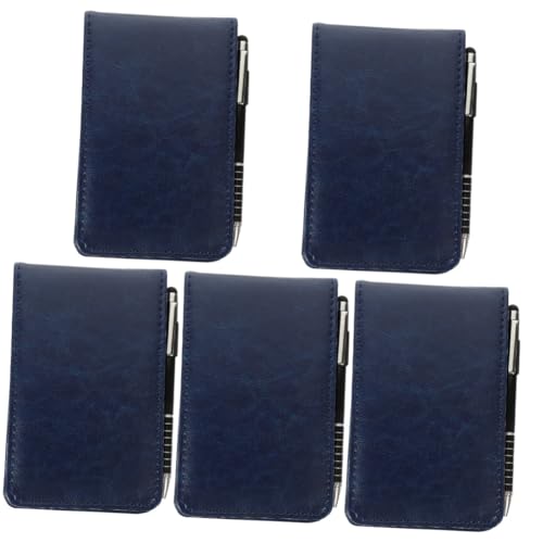 DIYEAH 5 Sätze Kleines Notizbuch mit Metallkugelschreiber Multifunktionales Tragbares Business Conference Notepad Praktischer Pocket Planner für Büro Schule und Alltag Blau von DIYEAH