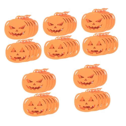 DIYEAH 5 Sätze Kürbischips Scheiben Herbstkürbisse Halloween Deko Deko Basteln Kürbis Ausschnitte Dekorieren Ornament Hängende Kürbischips DIY Zubehör Holz Orange 10 Stück * 5 von DIYEAH