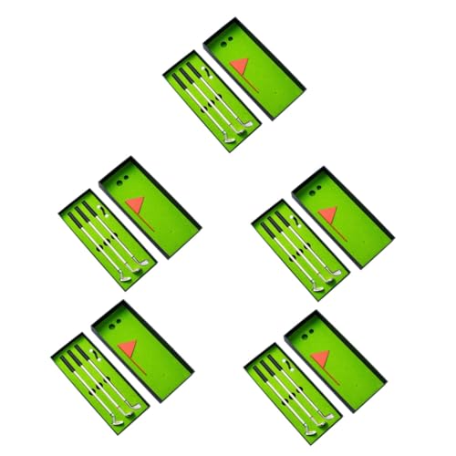 DIYEAH 5 Sätze Kugelschreiber Golf Übungsnetz Golfzubehör Tisch Fit Divot Golfgeschenke Golfspiele Golf-stifte Mini Personalisiert Desktop-golfspielzeug Lustiges Desktop-spiel Metall von DIYEAH