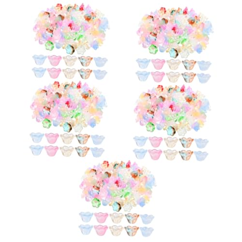 DIYEAH 5 Sätze Lilie Der Talblume Hanging Dekoration Perlen Für Schmuckhersteller Anhänger Für Die Schmuckherstellung Hängend Sortiert Blumen Bunt Ästhetisch Rosa Glas 100 Stück * 5 von DIYEAH