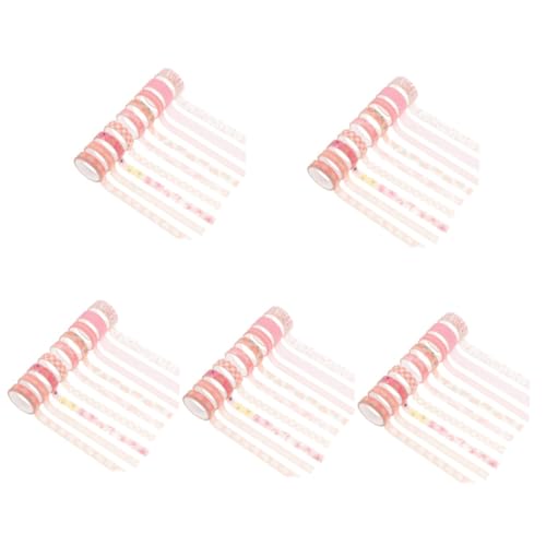 DIYEAH 5 Sätze Peach Sticker Tape Junk-journal-zubehör Farbig Scrapbook-klebebänder Selber Machen Farben Papierklebebänder Selber Machen Scrapbooking -vorräte 9 Rollen * 5 von DIYEAH