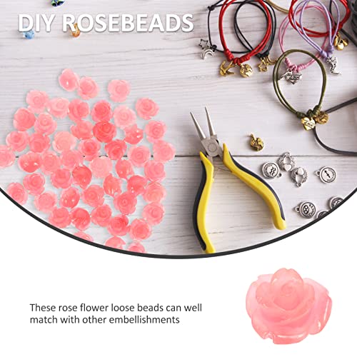 DIYEAH 5 Sätze Rosafarbene Blumenperlen Diy Schmuck Spacer Perlen Für Armbänder Und Bastelprojekte Für Schmuckzubehör Und Kreative Handarbeiten 50 Stück * 5 von DIYEAH