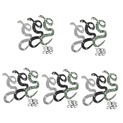 DIYEAH 5 Sätze Schlangen Patches Strass Aufbügelbare Applikationen Für Kleidung Taschen Und Rucksäcke Einfache Anwendung Modisches Design Repariert Vielseitig Einsetzbar in 6 Stücke * 5 von DIYEAH